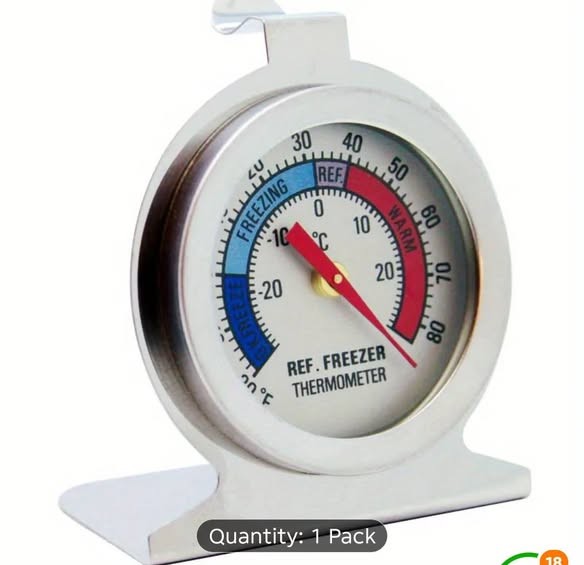 Stainless Steel Fridge Freezer Thermometer