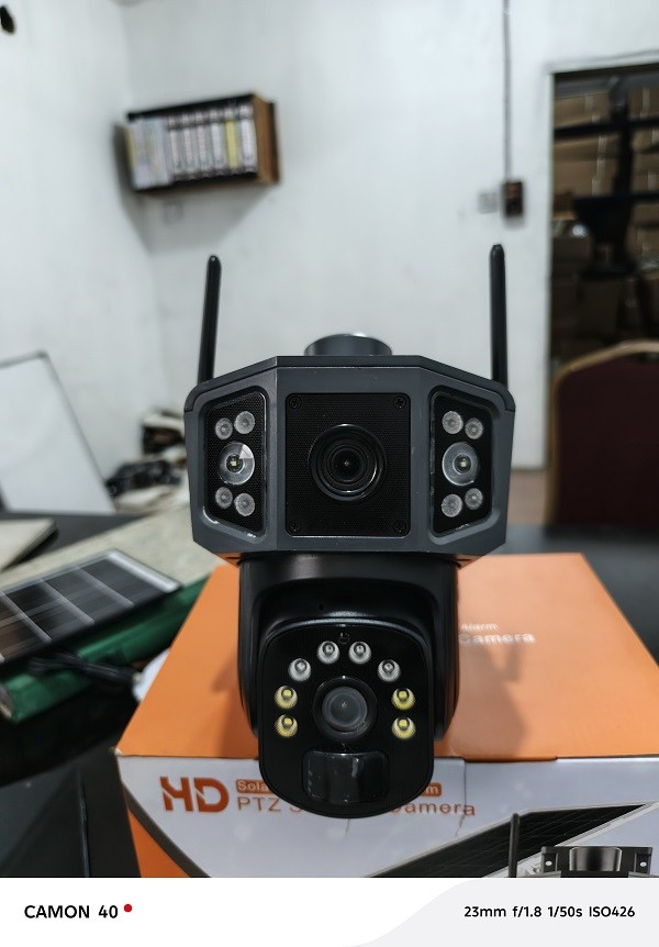 4G LTE Solar Security Camera - 4MP HD, Dual Lens PTZ, AI Motion Tracking, Waterproof, SIM Card Use: V380 Pro