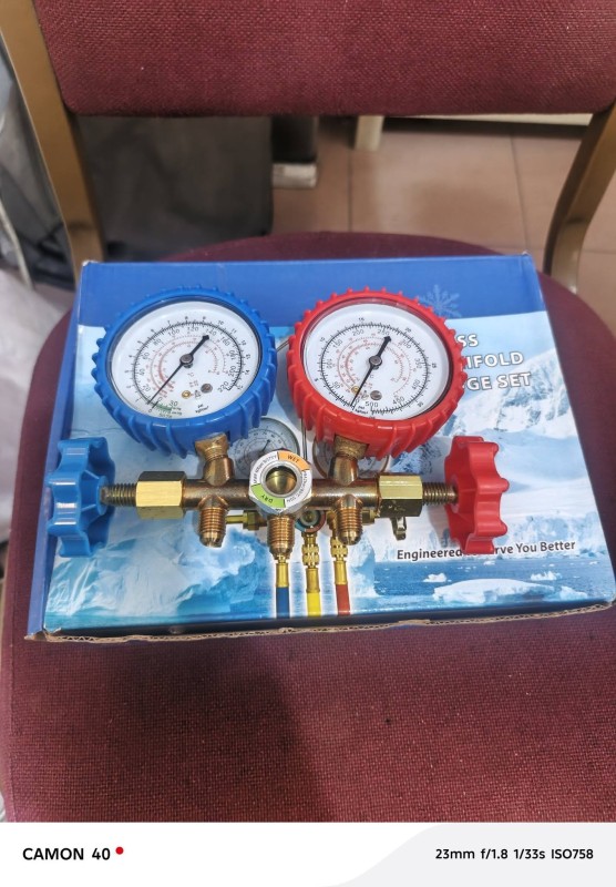 Brass Manifold Gauge Set – Refrigeration & AC Service Tool